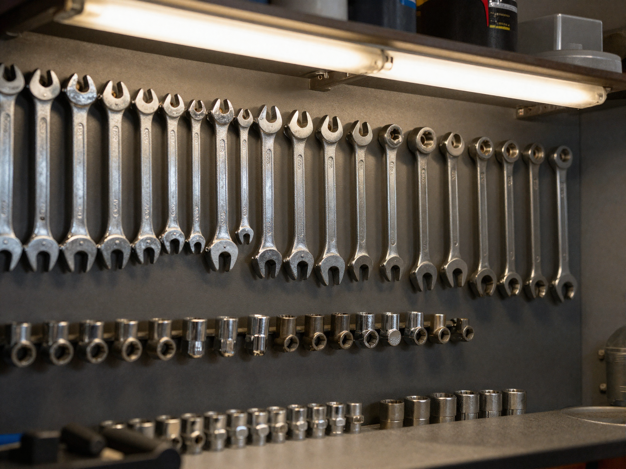 Werkzeugwand in der Werkstatt